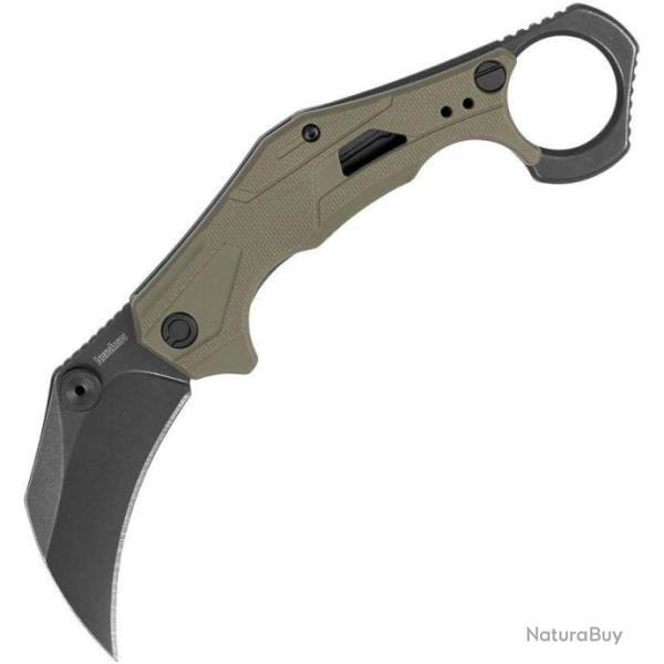 Couteau Kershaw Outlier Green Karambit A/O Lame Acier 8Cr13MoV BW Manche GFN Linerlock KS2064ODBW