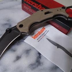 Couteau Kershaw Outlier Tan Karambit A/O Lame Acier 8Cr13MoV BW Manche GFN Linerlock KS2064TANBW