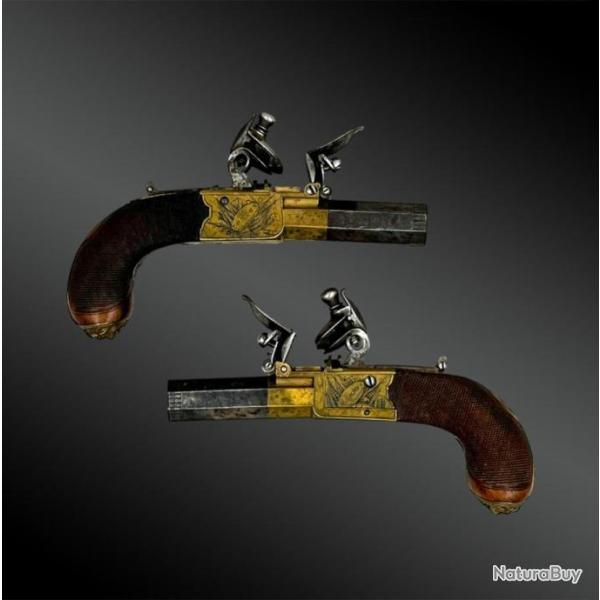 PAIRE de pistolet � silex - Londres, Royaume-Uni - XVIII�me si�cle