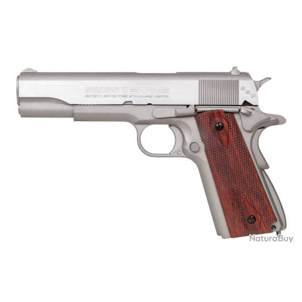 PISTOLET CO2 SWISS ARMS 1911 CHROME CAL. 4,5 MM