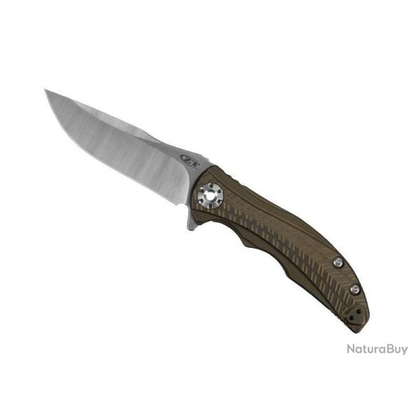 BEL665 COUTEAU ZERO TOLERANCE KNIVES "0609" LAME ACIER MANCHE 11CM TITANIUM ANODISE BRONZE NEUF