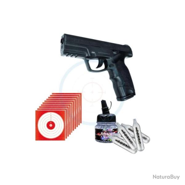 Pack pistolet CO2 Steyr M9 A1 Cal. 4.5 BBS Semi Auto CULASSE METALLIQUE
