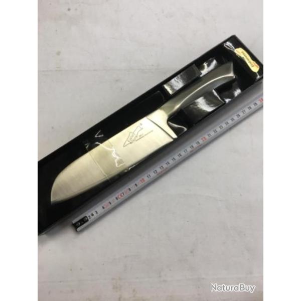 Couteau modle santoku tout inox