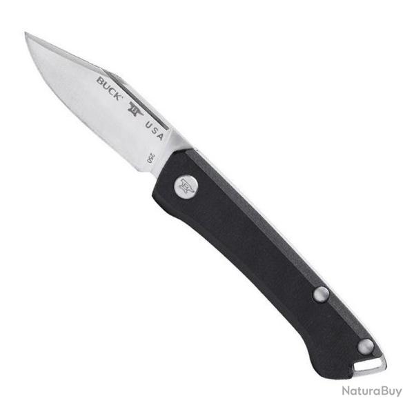 Couteau Saunter (clip-point), Manche micarta noir [Buck]