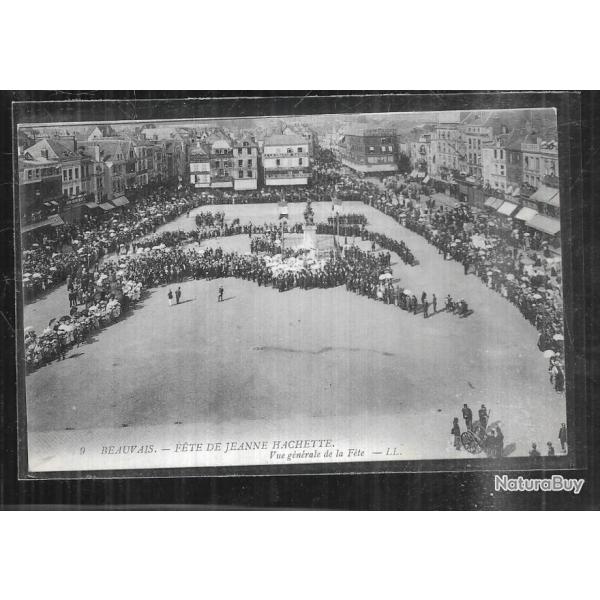 beauvais ftes de jeanne hachette vue gnrale de la fete cpa commerces