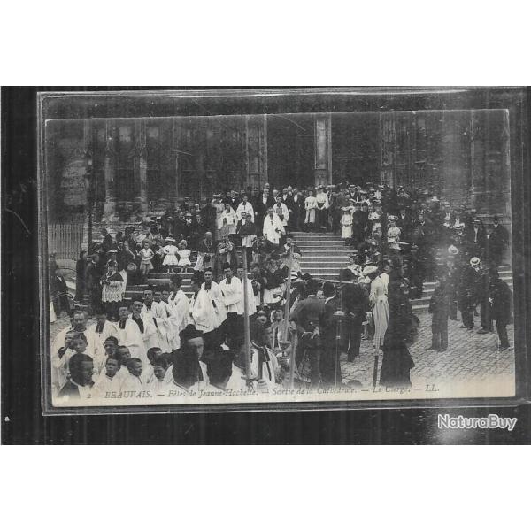 beauvais ftes de jeanne hachette sortie de la cathdrale le clerg cpa