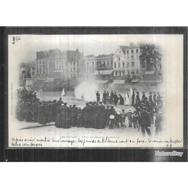 beauvais f�tes de jeanne hachette  "canon" , cpa pr�curseur 1902