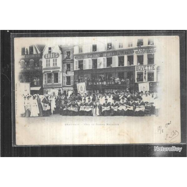 beauvais f�tes de jeanne hachette  "le clerg�" , cpa pr�curseur , commerces