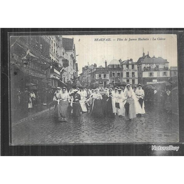 beauvais f�tes de jeanne hachette la chasse , cpa commerces