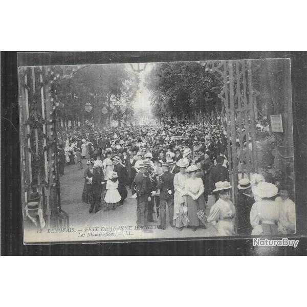 beauvais f�tes de jeanne hachette les illuminations cpa