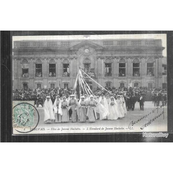 beauvais f�tes de jeanne hachette l'�tendard de jeanne hachette cpa 1906