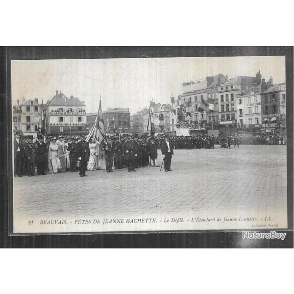 beauvais f�tes de jeanne hachette le d�fil� l'�tendard de jeanne hachette cpa 1918