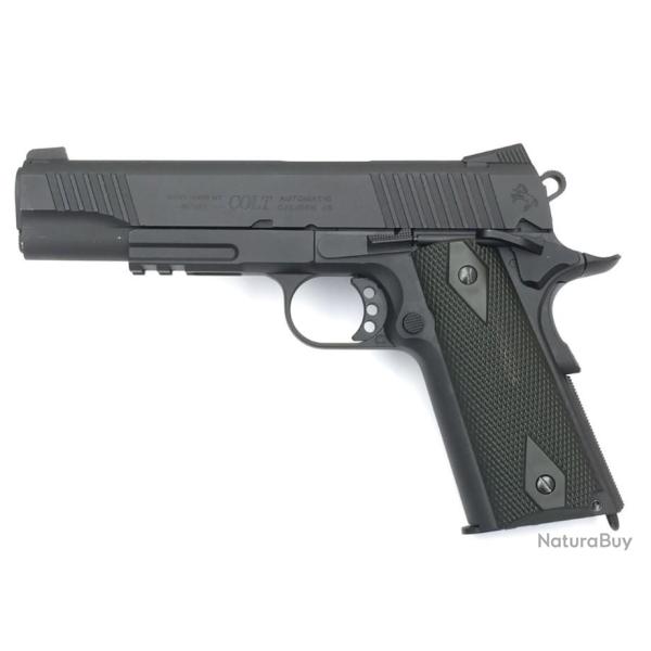 Airsoft - Colt 1911 rail gun noir CO2 blow back | Cybergun (0000 2948)