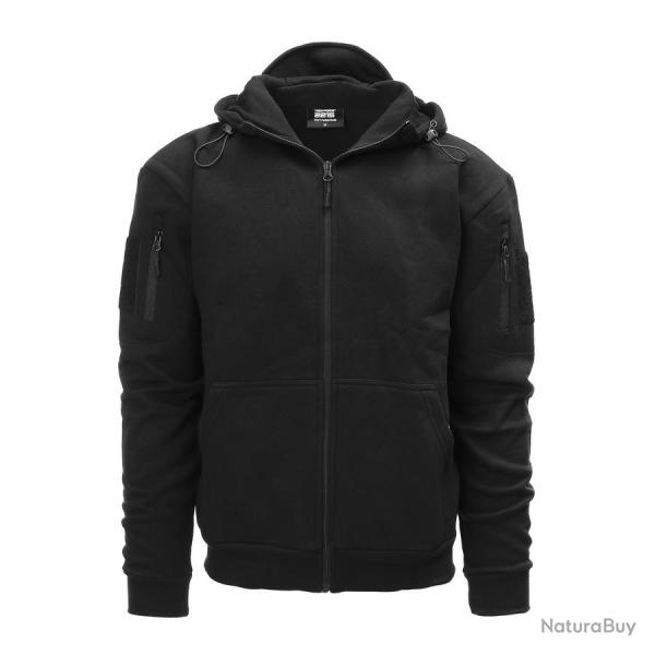 Sweat � capuche tactique avec zip Couleur Noir