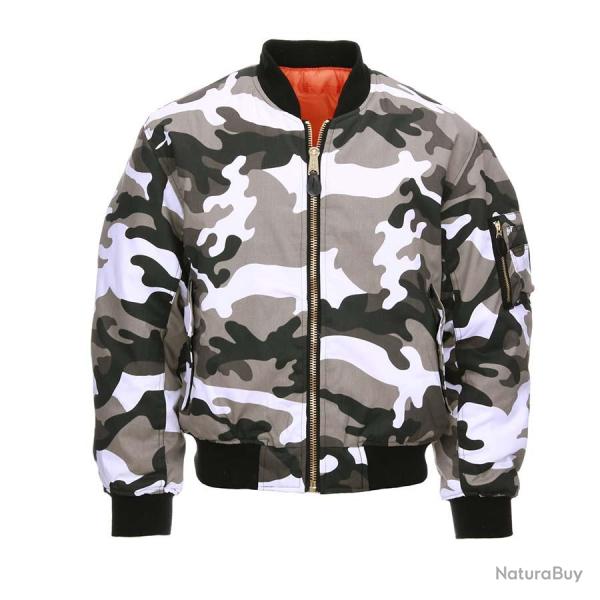 Blouson Bombers Aviateur MA1 Camouflage Couleur Camouflage Urban