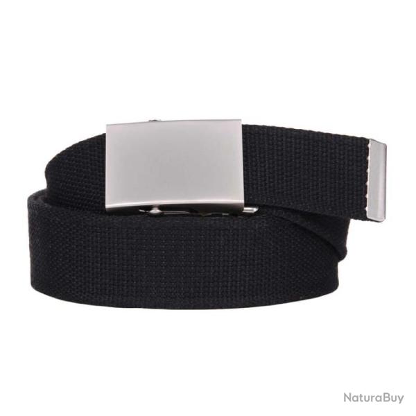 Ceinture toile 40mm avec boucle chrom�e (Couleur Noir)