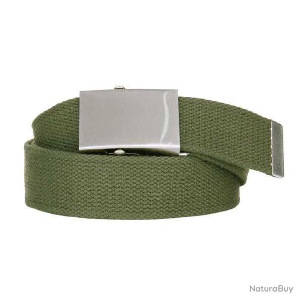 Ceinture toile 40mm avec boucle chrom�e (Couleur Kaki)