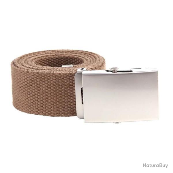 Ceinture toile 40mm avec boucle chrom�e (Couleur Sable)