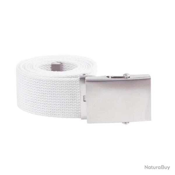 Ceinture toile 40mm avec boucle chrom�e (Couleur Blanc)
