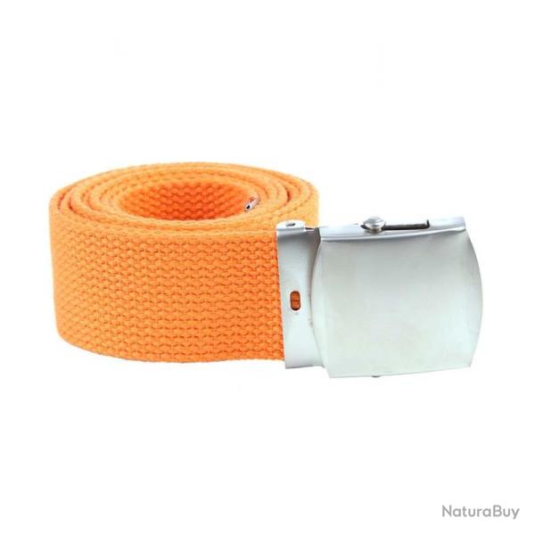 Ceinture toile 40mm avec boucle chrom�e (Couleur Orange)