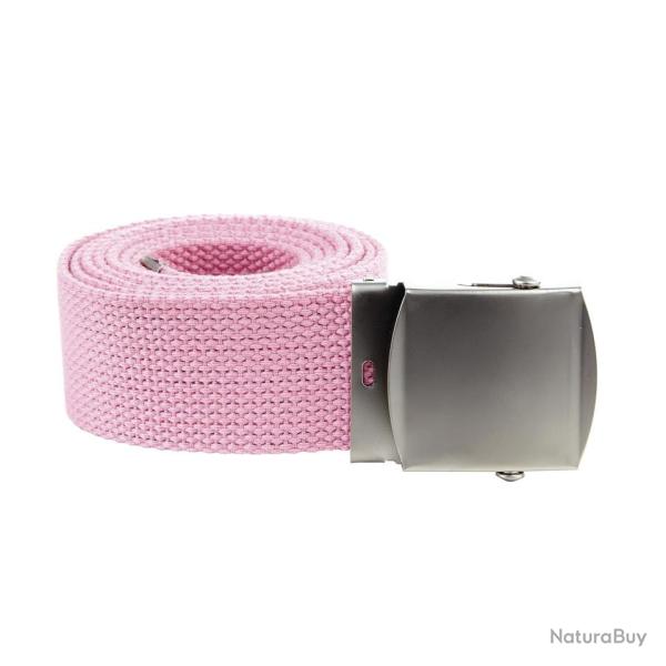 Ceinture toile 40mm avec boucle chrom�e (Couleur Rose)