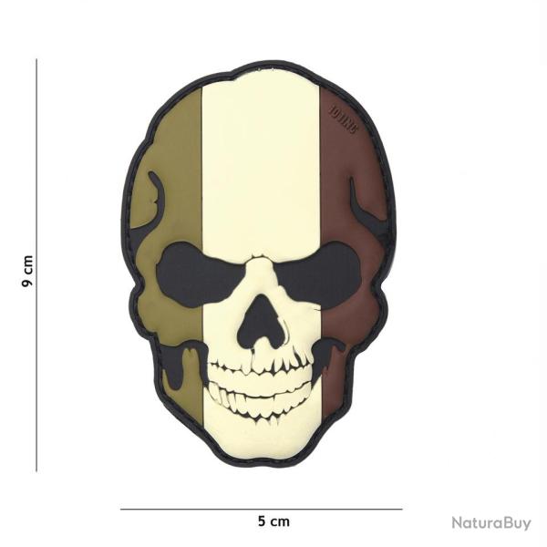 Patch 3D PVC skull drapeau fran�ais tamis�