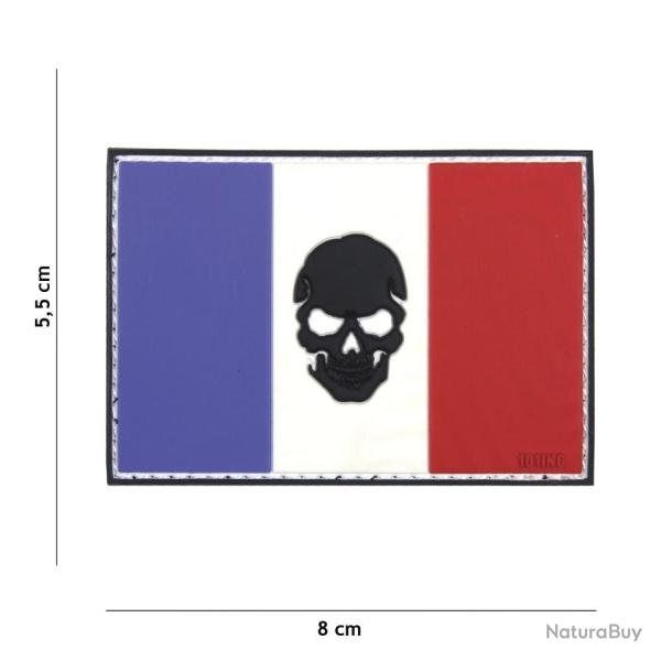 Patch 3D PVC Drapeau France + skull