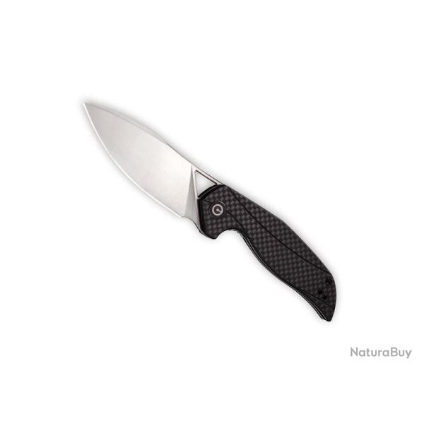 BEL677 COUTEAU CIVIVI "ANTHROPOS" LAME A TROU ACIER MANCHE 10.5CM INOX + FIBRE DE CARBONE NEUF