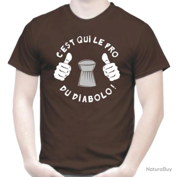 T-SHIRT HUMOUR - C'EST QUI LE PRO DU DIABOLO - Air comprim� Carabine Pistolet � plombs PCP Tir Cible