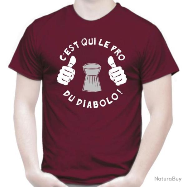 T-SHIRT HUMOUR - C'EST QUI LE PRO DU DIABOLO - PCP Air comprim� Carabine Pistolet � plombs Cible Tir