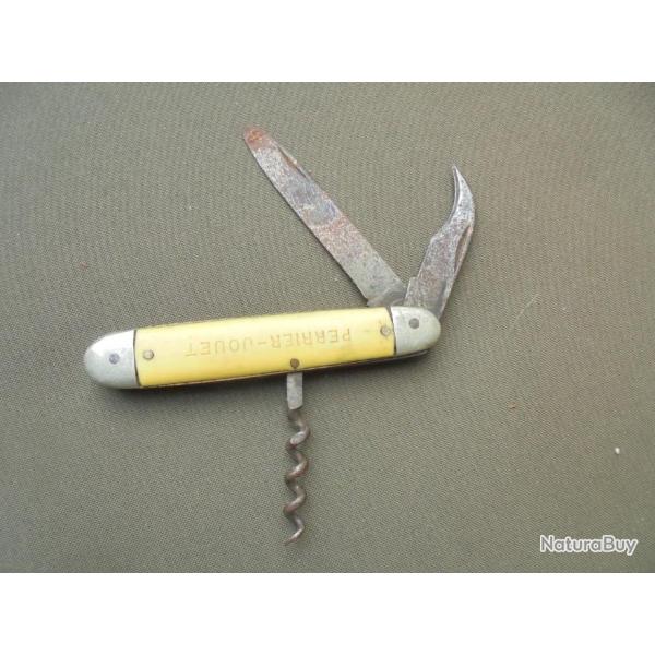 ancien Couteau Champagne PERRIER-JOUET Tire-Bouchon Coupe-Muselet