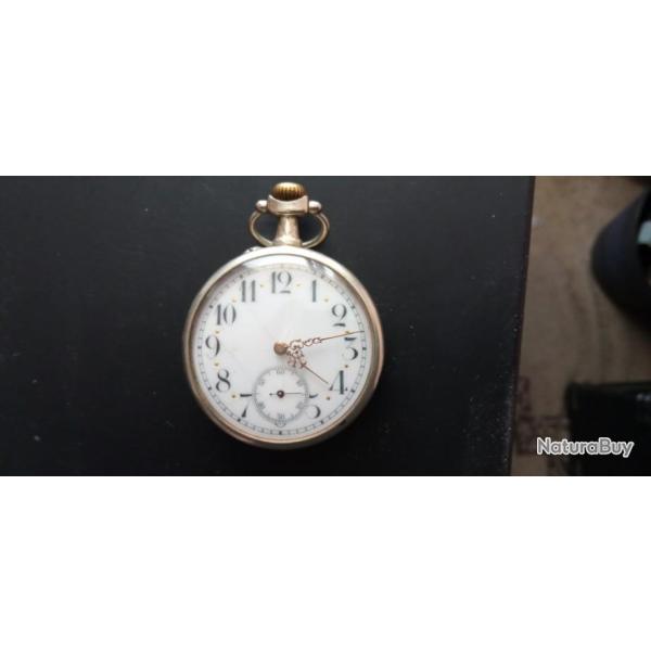 Montre gousset homme Union Ouvri�re � Charquemont Doubs vers 1900 argent massif