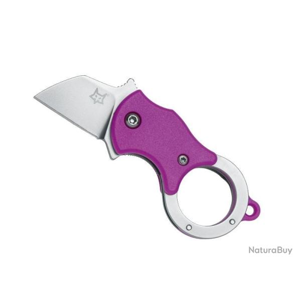 BEL992 COUTEAU FOX KNIVES "MINI-TA" LAME ACIER FORME TANTO MANCHE 3.5CM ROSE + ANNEAU NEUF