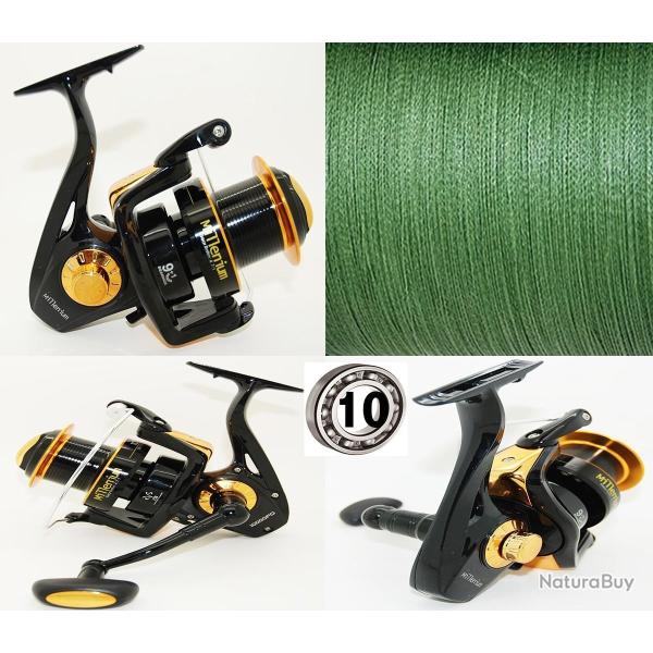 PACK MOULINET SURF / DIGUE MILLENIUM 10 000 FD (9 + 1 R) + 250M DE TRESSE 25/100