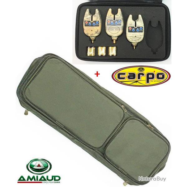 Pack coffret 3 d�tecteurs touches Camou Carp'o + Sac de rangement buzz bar