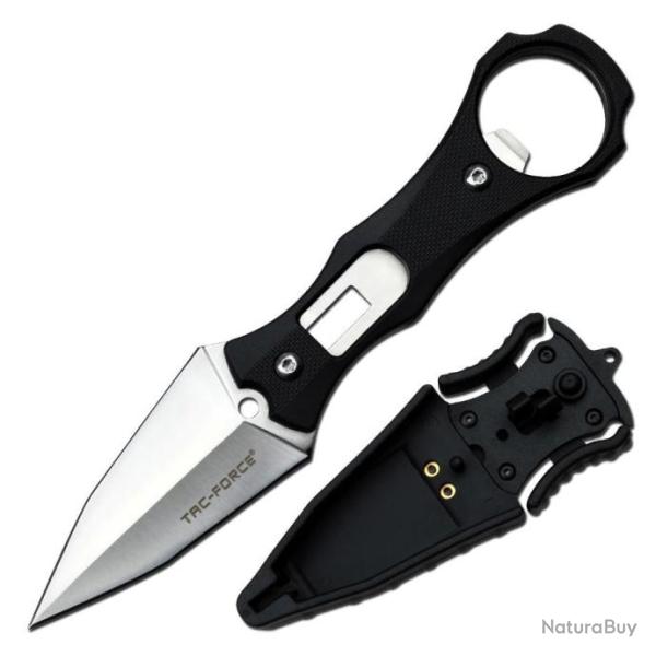 Couteau Dague Tac Force Lame Spear Point Acier 3Cr13 Manche Abs D�capsuleur Etui ABS TFFIX020BK