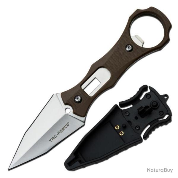 Couteau Dague Tac Force Lame Spear Point Acier 3Cr13 Manche Abs Etui ABS TFFIX020BR