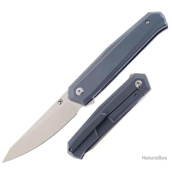 Couteau Kansept Integra Blue Manche Titane Lame Acier M390 IKBS Framelock Clip K1042A3