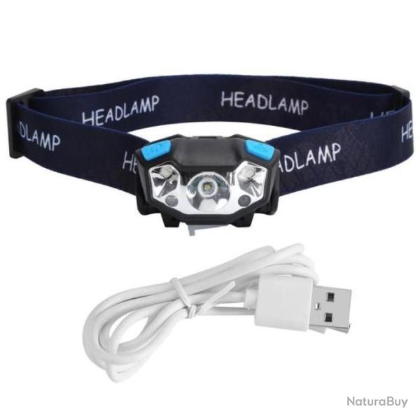 Lampe frontale � LED Phare � capteur puissant Lampe frontale �tanche ext�rieure rechargeable