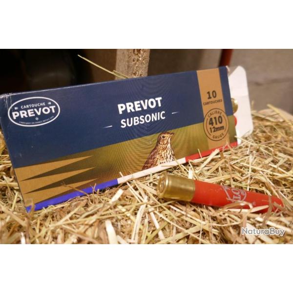 boite de 10 cartouches subsonique PREVOT en 410 /12mm pb no 8