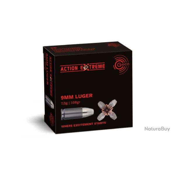 Munition Geco 9mm Luger Action Extreme 7g 108gr x5 boites