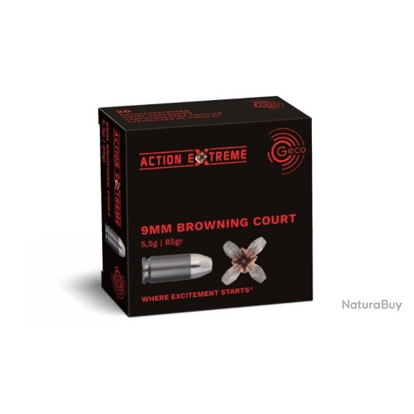Munition Geco 9mm Browning Short Action Extreme 5.5g 85gr x10 boites