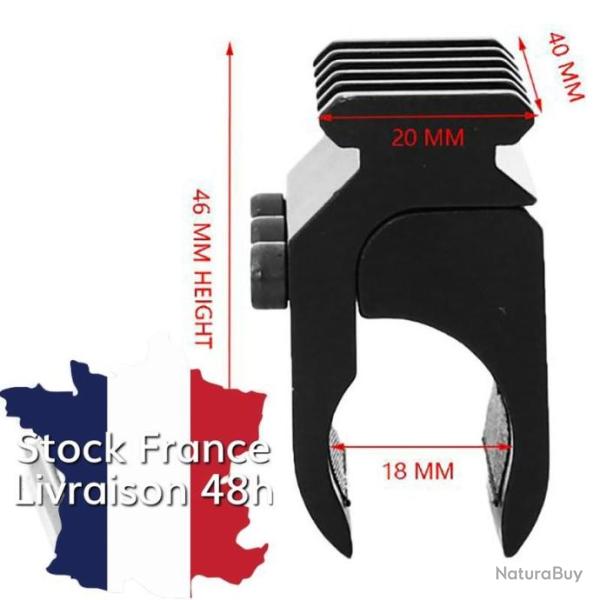 Adaptateur 21mm Weaver Picatinny sur un canon ou tube magasin - LIVRAISON RAPIDE DEPUIS LA FRANCE