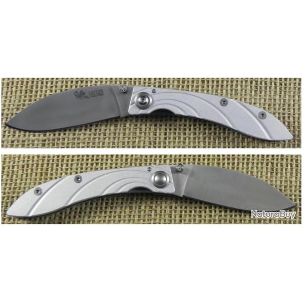 Couteau Linton Cutlery Silver Manche Aluminum Lame Acier ATS-34 Linerlock L92021ALW