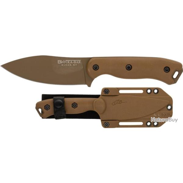 Couteau KA-BAR Becker Nessmuk Tan Lame Acier Carbone 1095 Manche Ultramid Etui Polymer USA BKR19