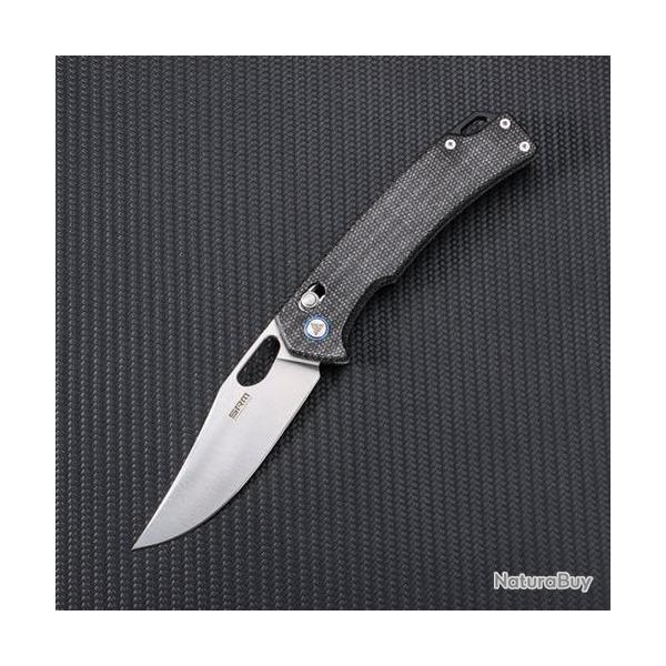 Couteau SRM Knives 9203 MB Ambi Lock Jeans Lame Acier 10Cr15CoMoV Manche Micarta Clip SRM9203MB