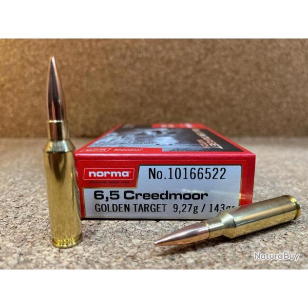 NORMA GOLDEN TARGET MATCH 6.5 Creedmoor 143 grains