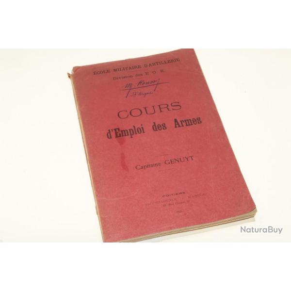 Livre Ecole militaire EOR: cours d'emploi des armes