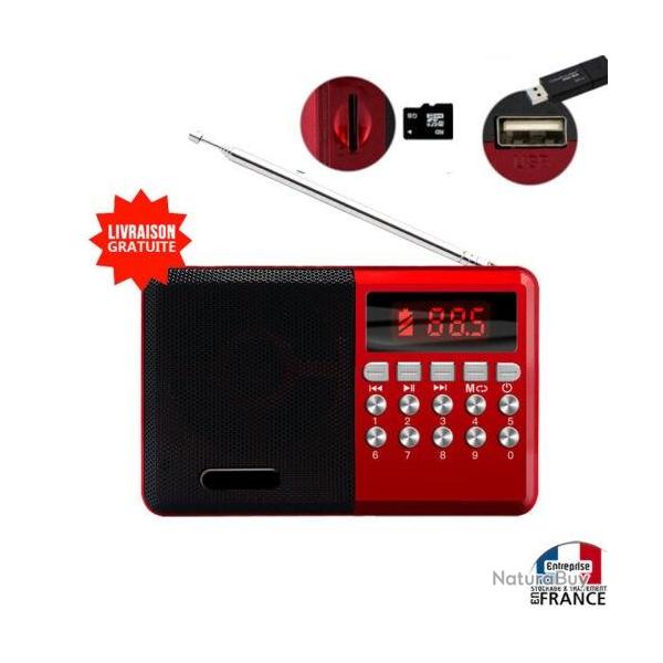 Petit poste radio FM USB et lecteur miniSD sur batterie �cran digital