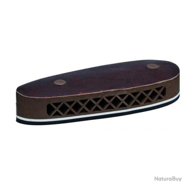 Plaque alv�ol�e Januel caoutchouc dessus cuir - Marron - 20 mm